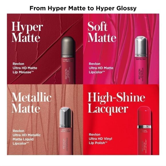 New Revlon Ultra HD Matte Lipcolor, Velvety Matte Liquid Lipstick - Infatuation - Picture 3 of 7